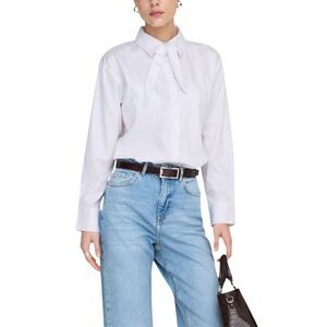 Jacqueline De Yong White Cotton Women's Blouse